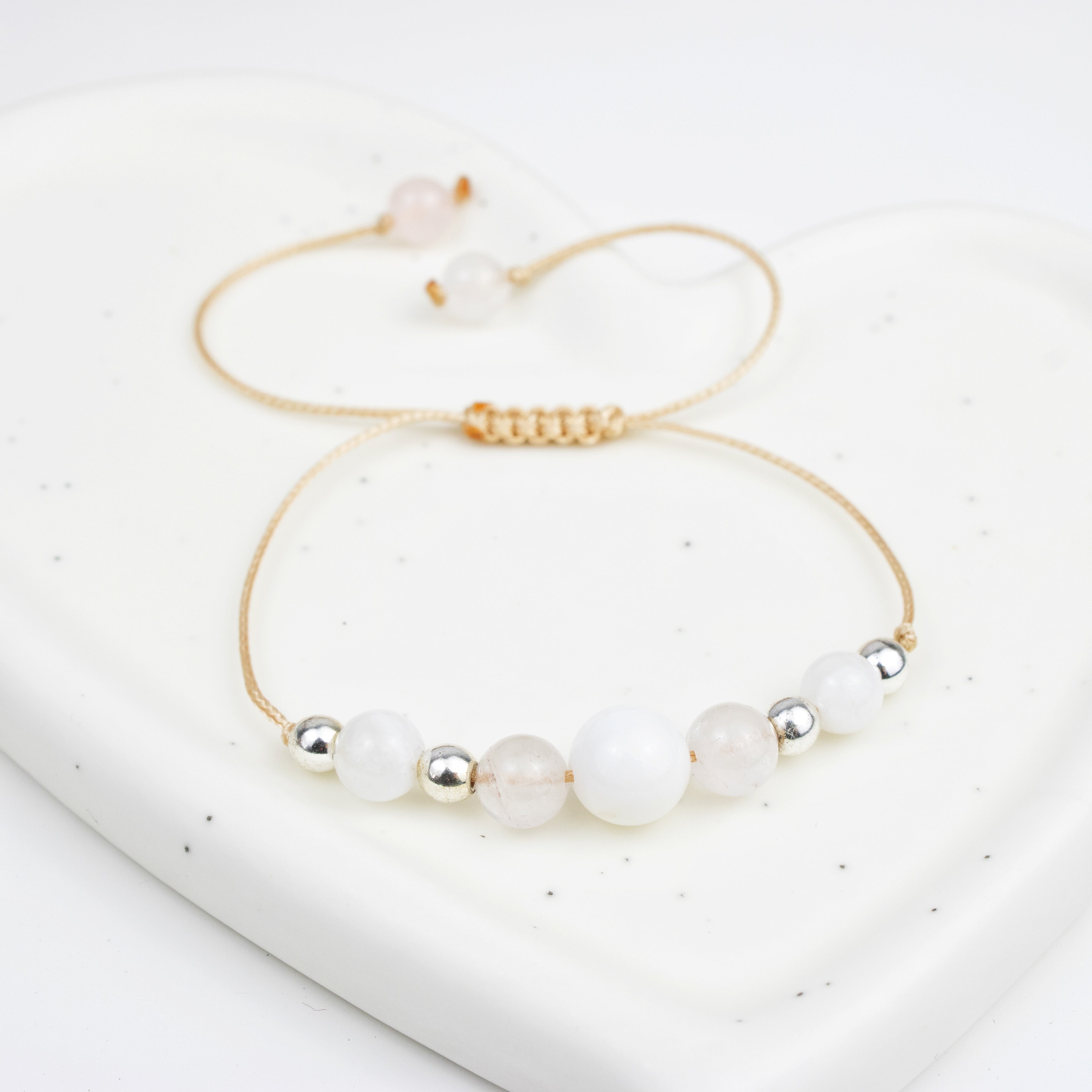 Bracelet made of Rose Quartz and Moonstone stones
