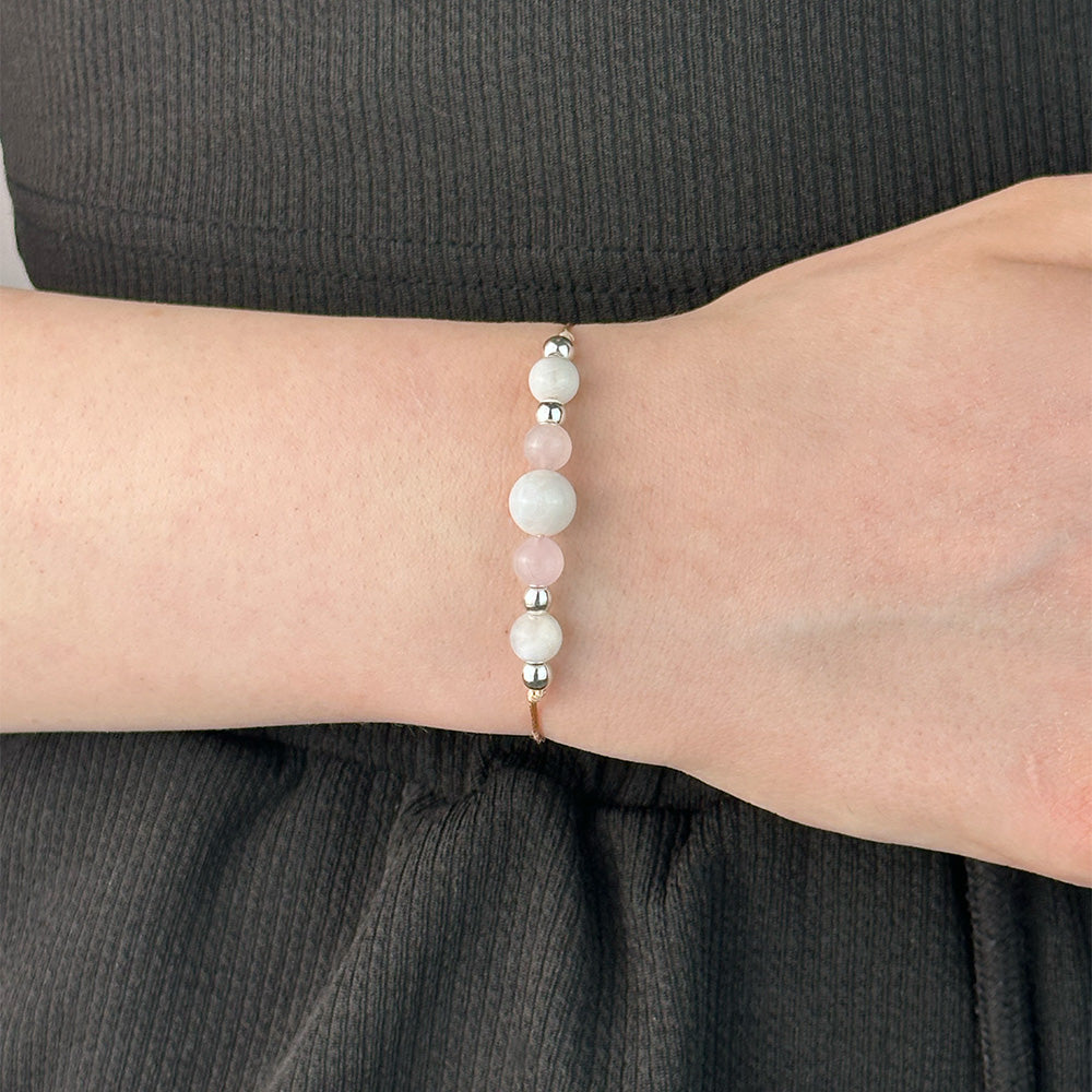 Bracelet made of Rose Quartz and Moonstone stones