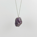 Raw Amethyst stone on a chain