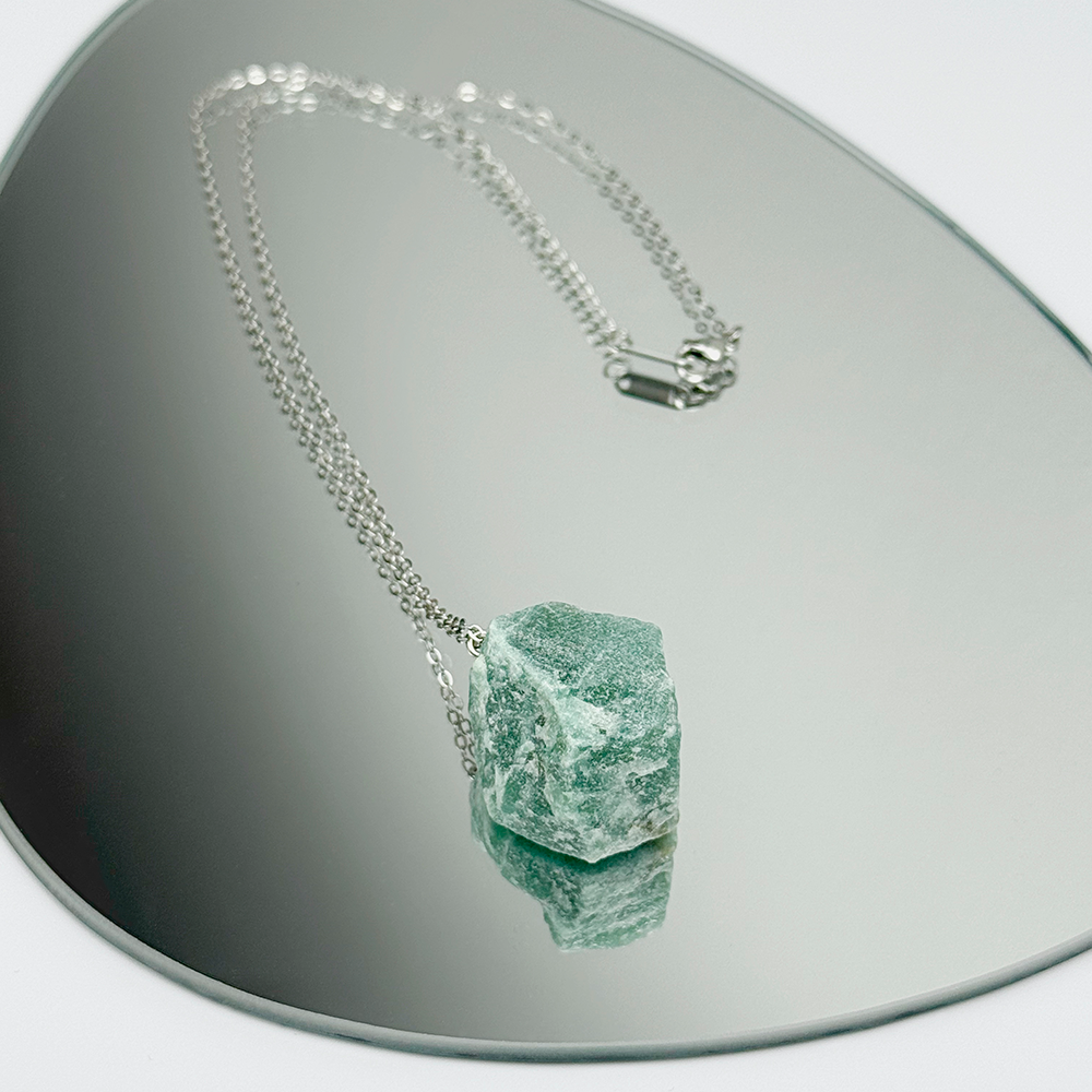 Raw Aventurine stone on a chain