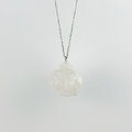 Raw White Quartz stone on a chain