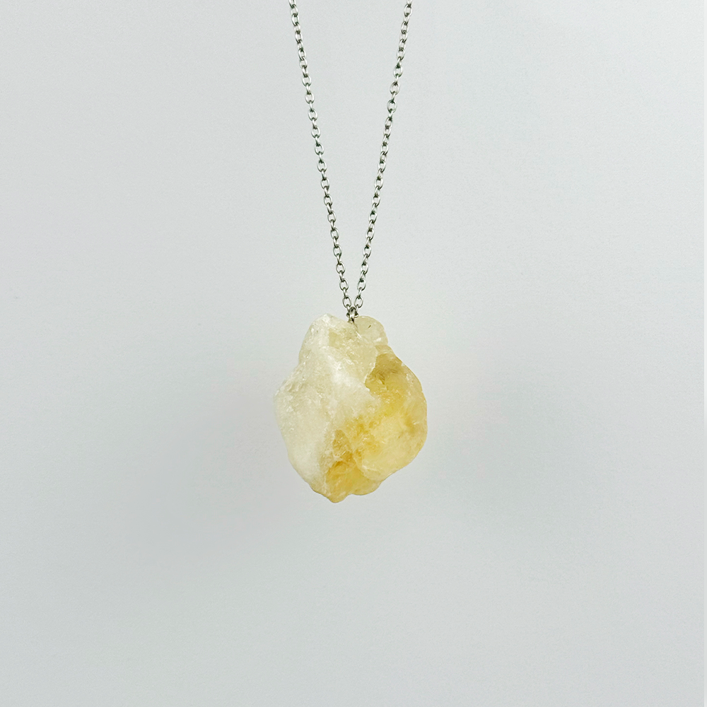 Raw Citrine stone on a chain
