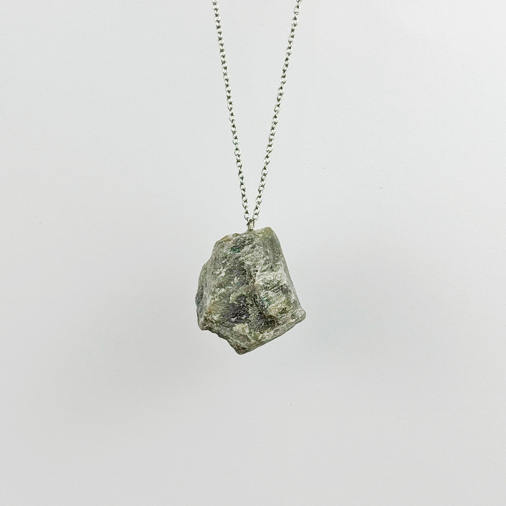 Raw Labradorite stone on a chain