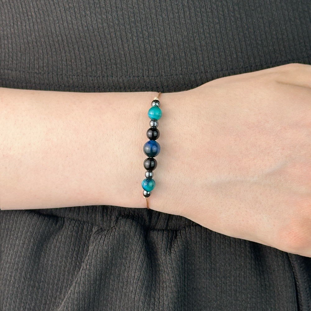 Bracelet made of Tourmaline and Tiger’s Eye stones