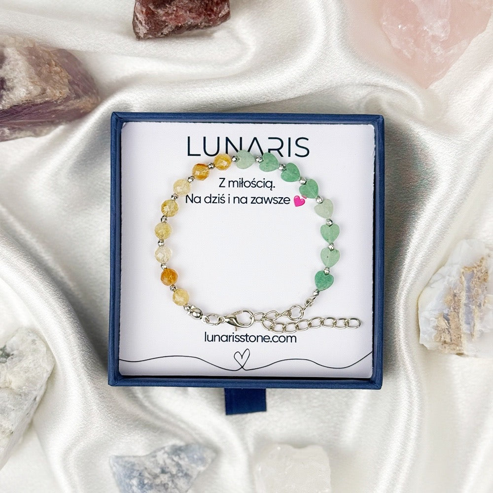 Citrine and Aventurine bracelet on a chain