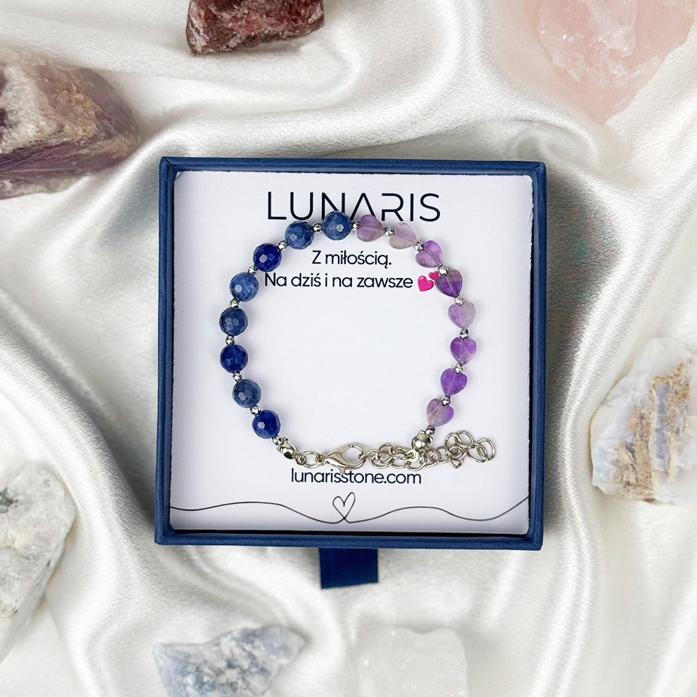 Lapis Lazuli and Amethyst bracelet on a chain