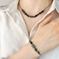 Black Tourmaline & Labradorite Bracelet and Necklace Set