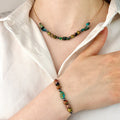 Rhodonite, Unakite & Turquoise Bracelet and Necklace Set